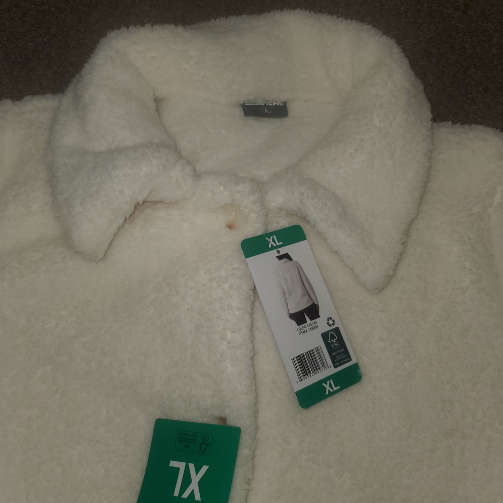 NWT 32 Degrees Heat Sherpa Fleece Jacket Cream Ivory Women's XL - Picture 8 of 9